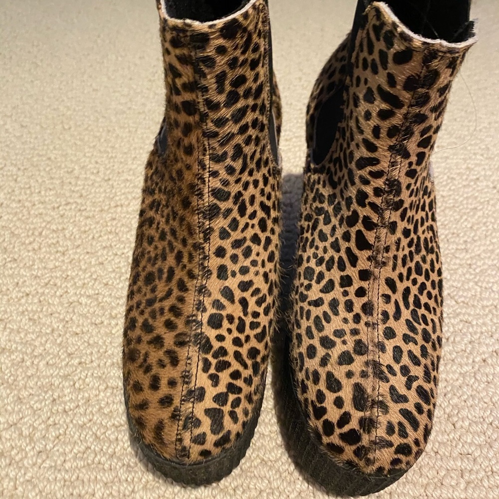 Underground brand leopard print booties boots